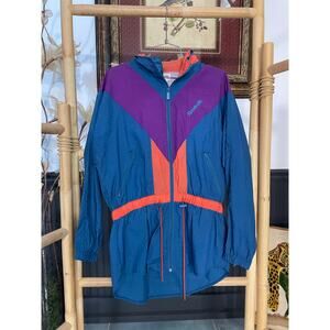 Vintage 90s Reebok Sport Windbreaker Jacket Colorblock Blue Purple M